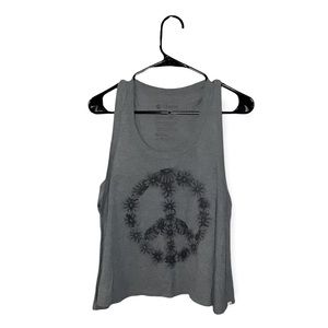 Element daisy peace sign printed tank top